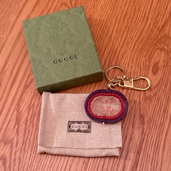 Gucci Red and Purple Key Holder